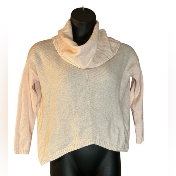 Express oversized Light Pink/peach boho wool blend Cowl Neck Sweater. XS - Picture 1 of 7